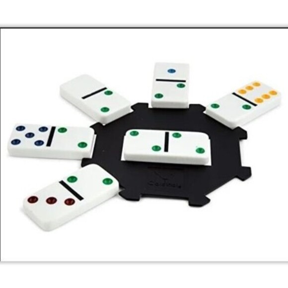 Dominoes Cardinal Double Six Color Dot 28 Jumbo Size Pieces- Open-Box - Picture 7 of 9